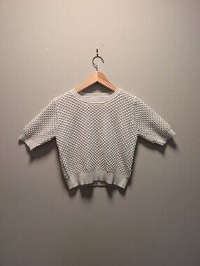 LUCYPARIS Textured Knit Crop Sweater – XS